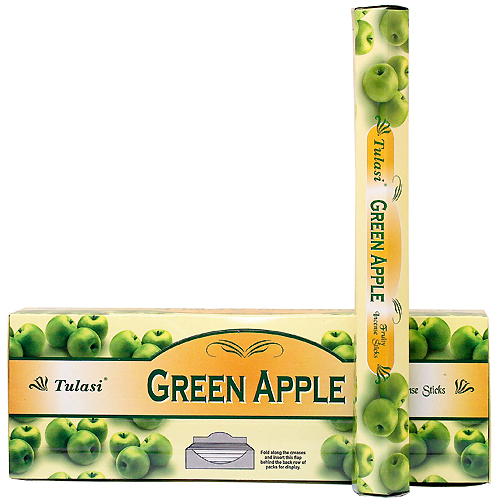 Благовоние Green Apple 6-ти TULASI гранник (Зеленое яблоко)