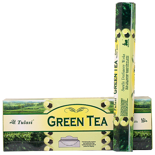 Благовоние Green Tea 6-ти TULASI гранник (Зеленый чай)