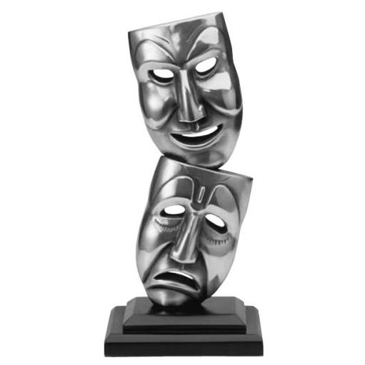 Скульптура "Театральные маски", на подставке, 33 см