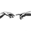 Скульптура " Прикасающиеся руки", настенная, 23 см
