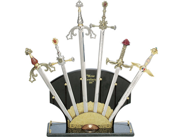 Комплект из шести шпаг и мечей на подставке Donart