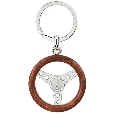 Брелок "Wood steering wheel" серебро/дерево от Dunhill