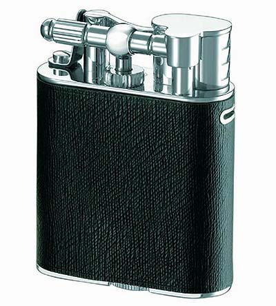 Зажигалка "Turbo sidecar" латунь/палладий/черная кожа от Dunhill