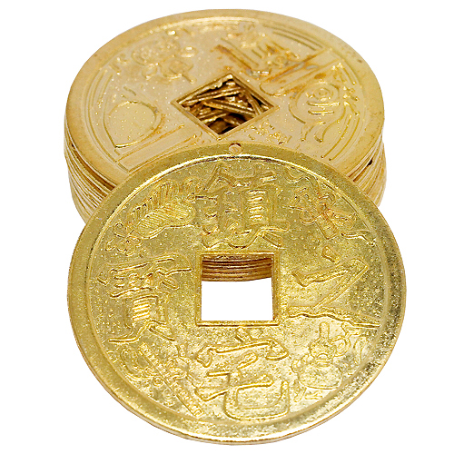 Монета золотая 4 см (10 шт в упак)