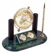 Настольный прибор "Лидер" с глобусом: часы, термометр, ручка