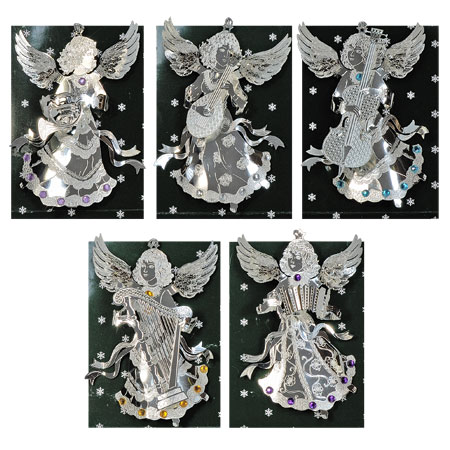 Новогоднее украшение "Ангел" серебряный (12 видов)