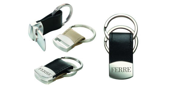 Двойной брелок для ключей из натуральн.кожи от Gianfranco Ferre