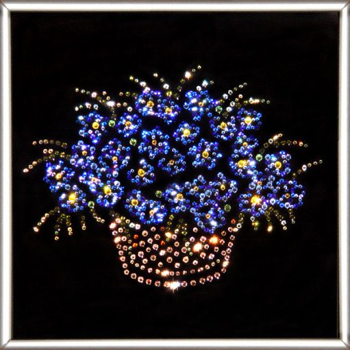Картина с кристаллами Swarovski КОРЗИНА С ЦВЕТАМИ