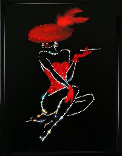 Картина с кристаллами Swarovski Lady in red