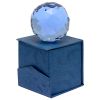Сувенир Шар граненый голубой 5 см хрусталь