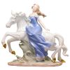 Сувенир Девушка с конем 30 см фарфор