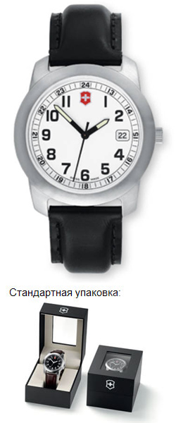 Часы Field, 30 мм, белый циферблат, кожаный ремешок, Victorinox