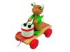 Деревянная игрушка-каталка Woody - Лягушка с барабаном