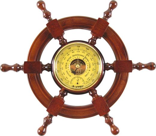 Настенный сувенирный Штурвал (6 ручек) (барометр)