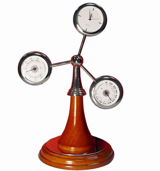 Настольный сувенир с вращающимися часами. термометром. гигрометр