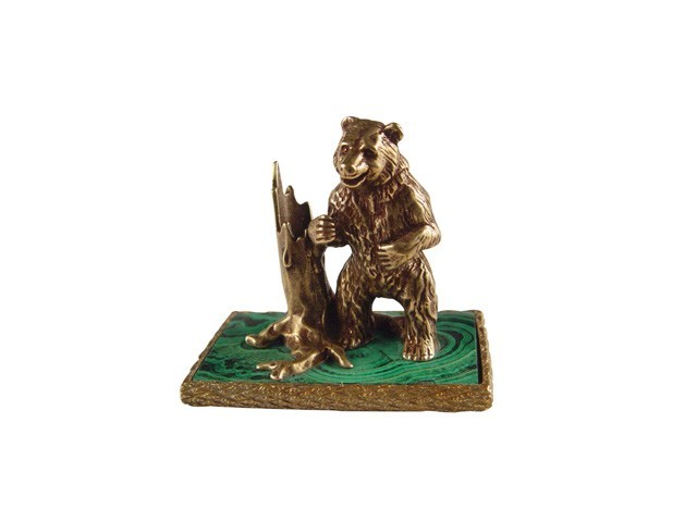 Сувенир из малахита "Медведь"