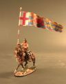 Миниатюра "Знаменосец лорда Dacre на коне.1513 г.С флагом."