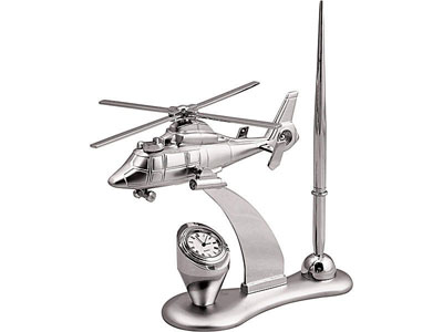 Сувенир "Вертолет" c часами и ручкой