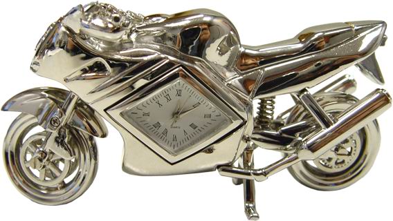 Настольный сувенир с часами "Мотоцикл"