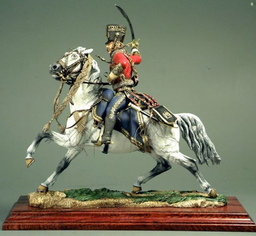 Оловянная модель "Сержант 4-го гусарского полка на коне"